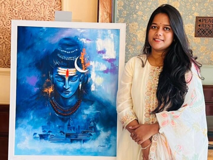 रंग, मौन और शिव : निवेक्षा रॉय के कैनवस पर काशी के बाबा विश्वनाथ