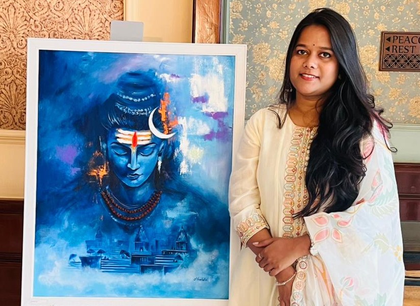 रंग, मौन और शिव : निवेक्षा रॉय के कैनवस पर काशी के बाबा विश्वनाथ