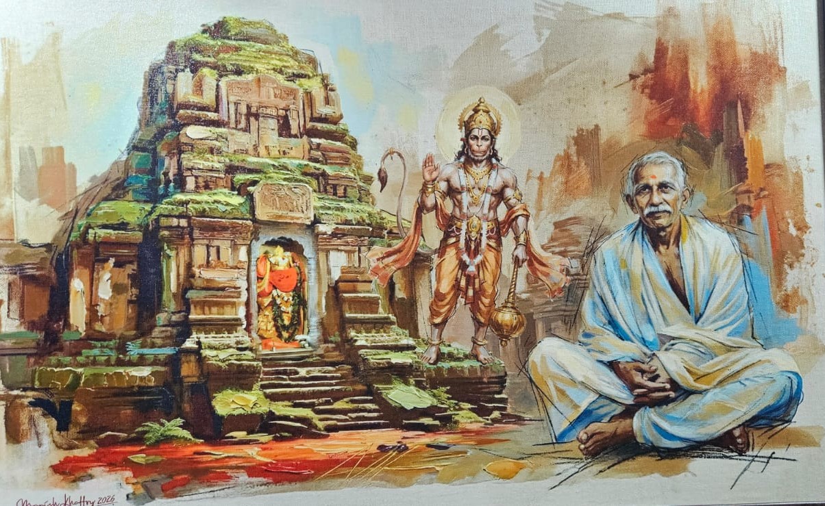 रूह-ए-बनारस की जीवंत तस्वीर : मनीष खत्री की कूंची में संकट मोचन मंदिर, स्मृति और श्रद्धा